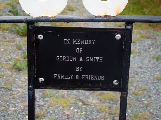 View of "In Memory Of Gordon Smith" Sign