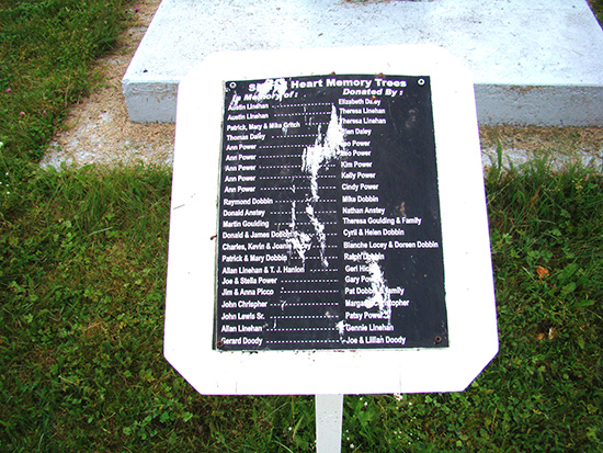 VIEW OF PLAQUE BY CROSS