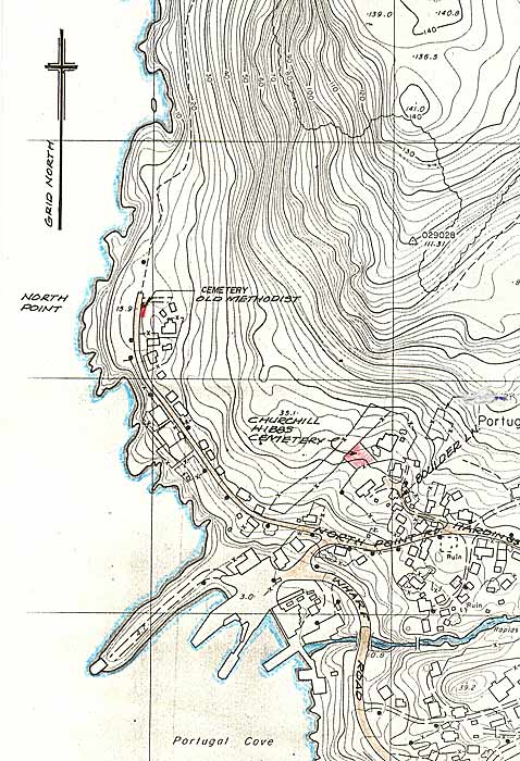 Location of Portugal Cove Old Methodist Cemetery