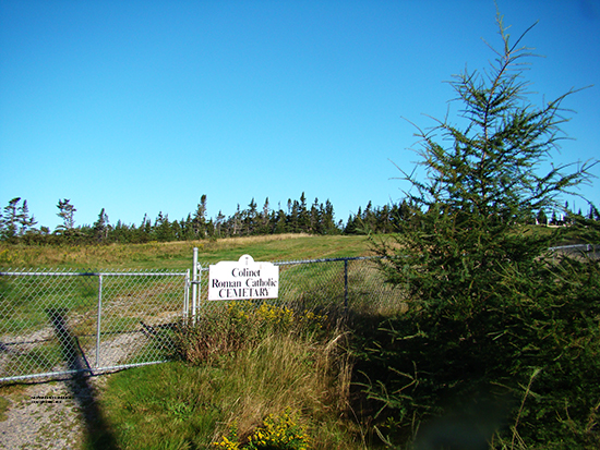 View of Cemetery and Gate Sign