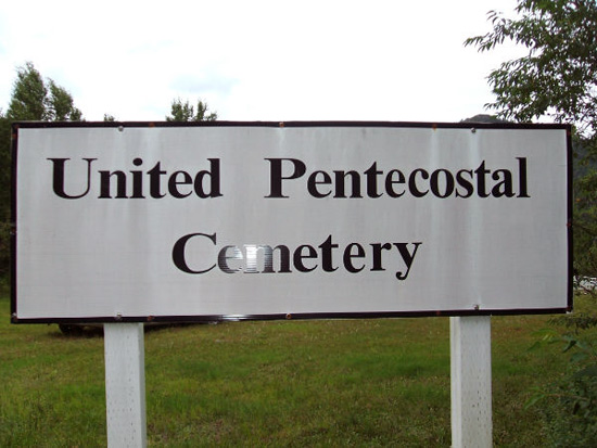 View of Cemetery Sign
