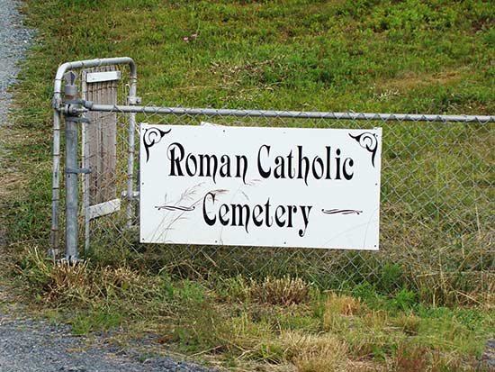 View of Cemetery Sign