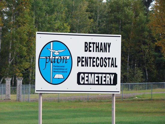 View of Cemetery Sign