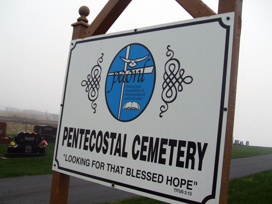 View of Cemetery Sign