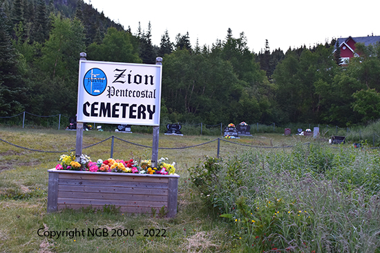 View of Cemetery Sign