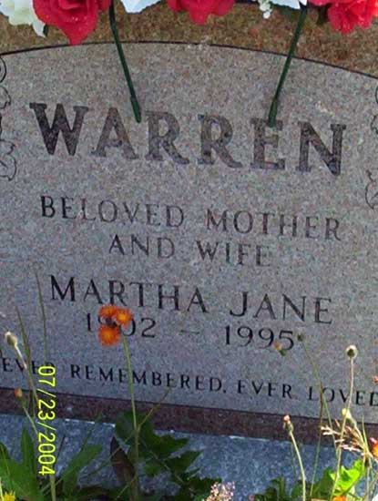 MARTHA JANE WARREN