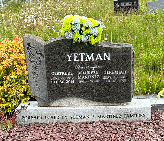 Gertrude, Maureen & Jeremiah Yetman