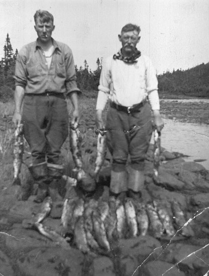Unknown man & Henry Thomas Holwell at their Fishing camp