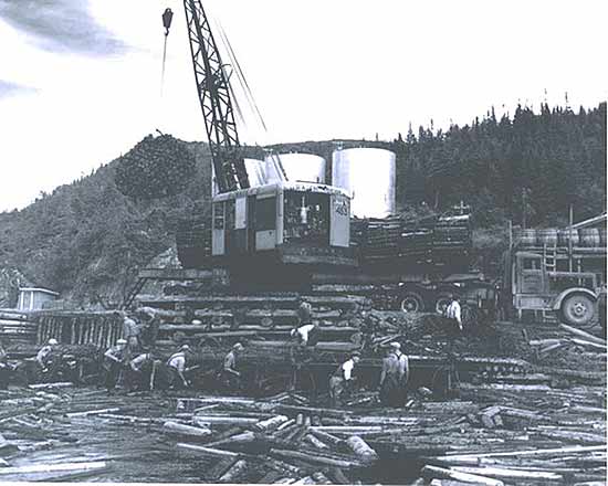 Bowater's Hoisting Wood in Hampden