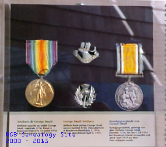Pte Small's Medals and Cap Badge